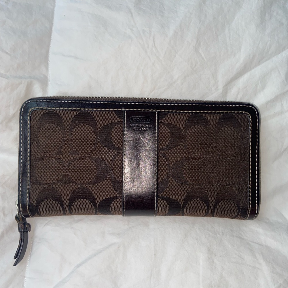 Coach Leather and Fabric Wallet